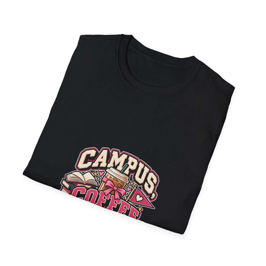 Campus, Coffee, Deadlines T-Shirt — College Student Coffee Graphic Tee
