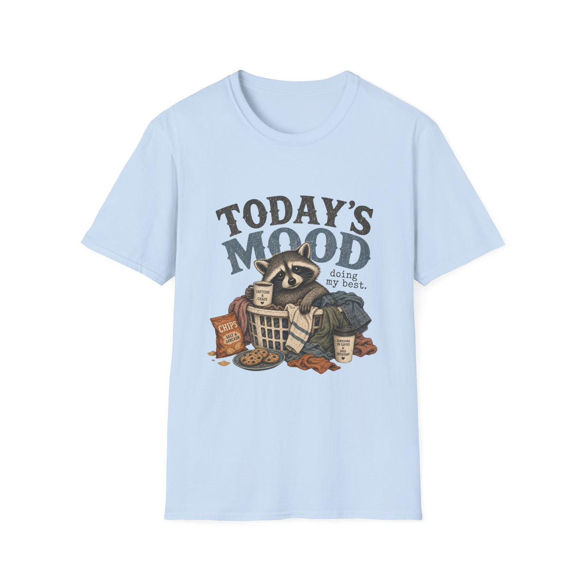 Today’s Mood Raccoon T-Shirt — 'Doing My Best' Cozy Casual Tee