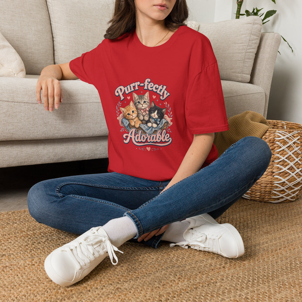 Cat T-Shirt — "Purr-fectly Adorable" Cute Kitten Graphic Tee
