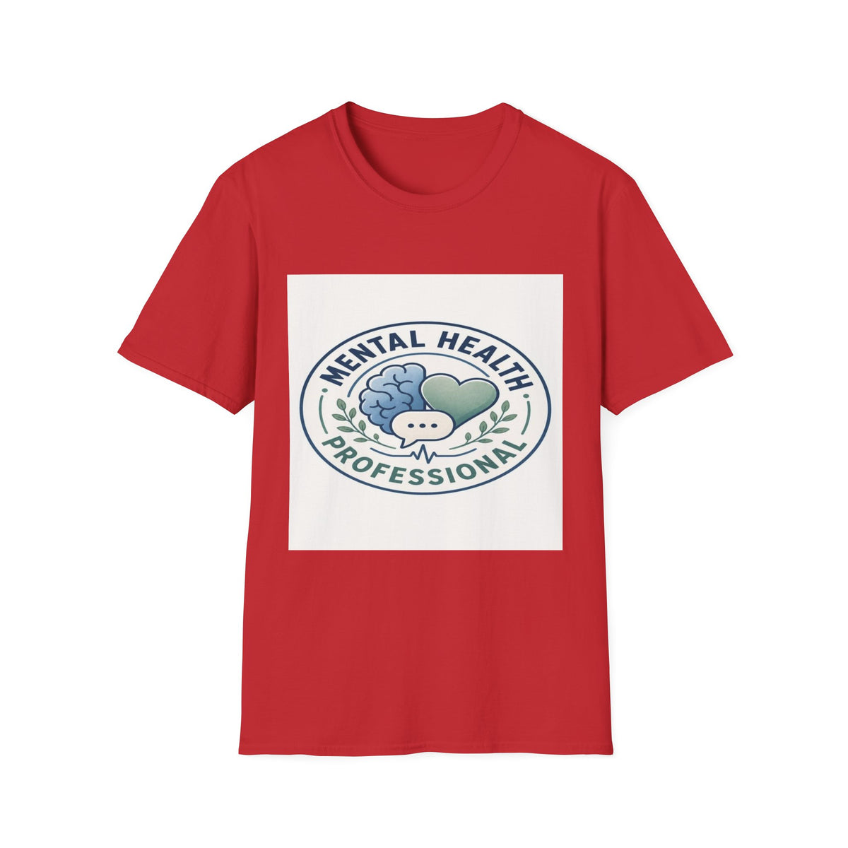 Badge-Style Graphic Featuring Mental Health Professional Title With Iconography- Graphic Tees