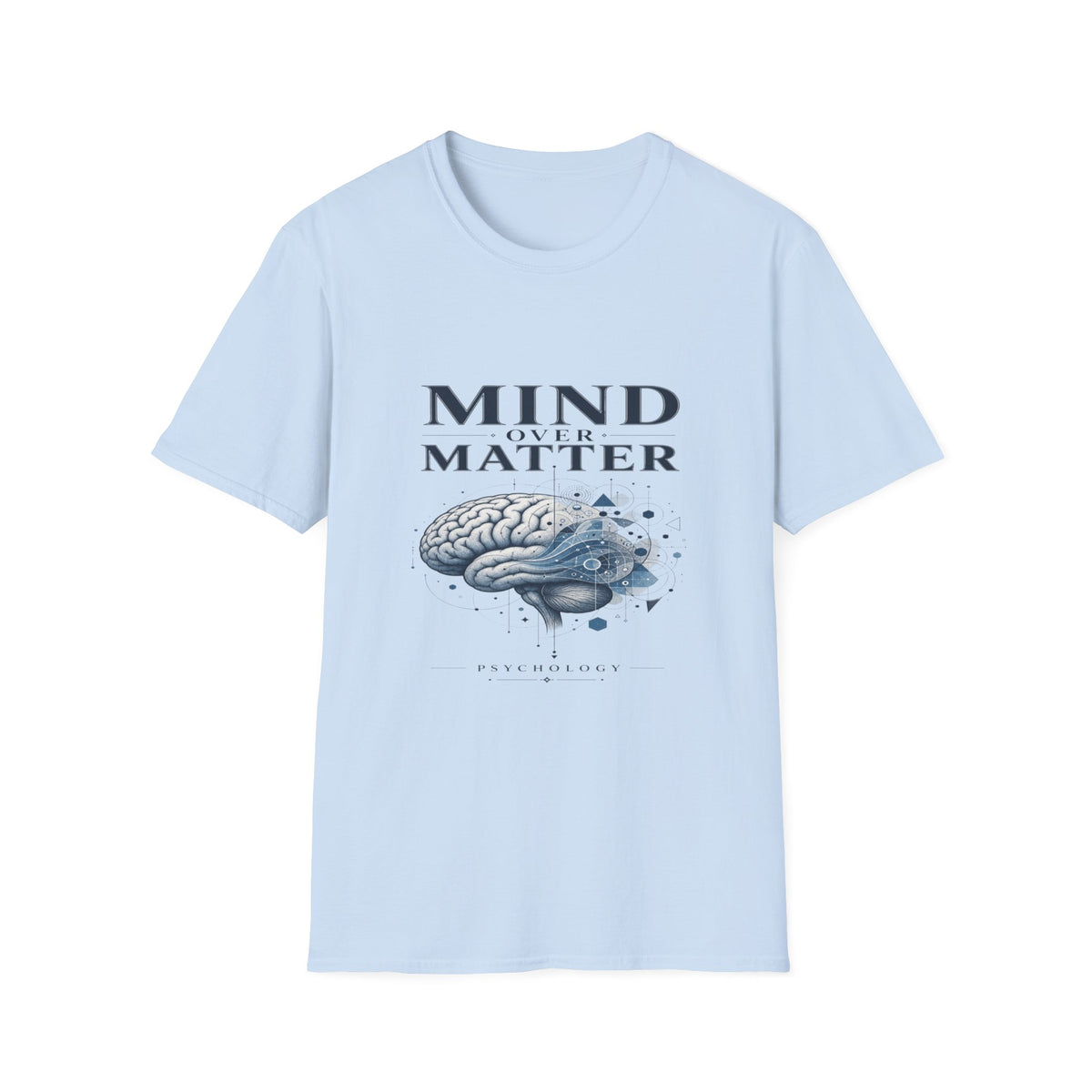 Intricate Brain Illustration With Geometric Patterns And Bold Typography- Graphic Tees