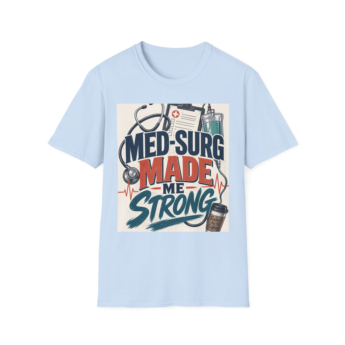 Bold Typography Design Celebrating Med Surg Strength With Healthcare Icons