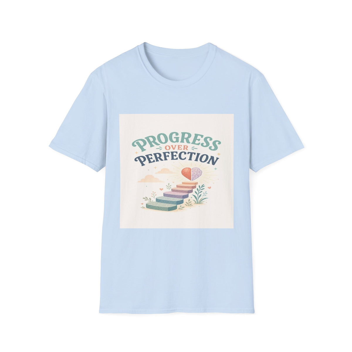 Bold T-Shirt Design Featuring Progress Over Perfection Phrase- Graphic Tees
