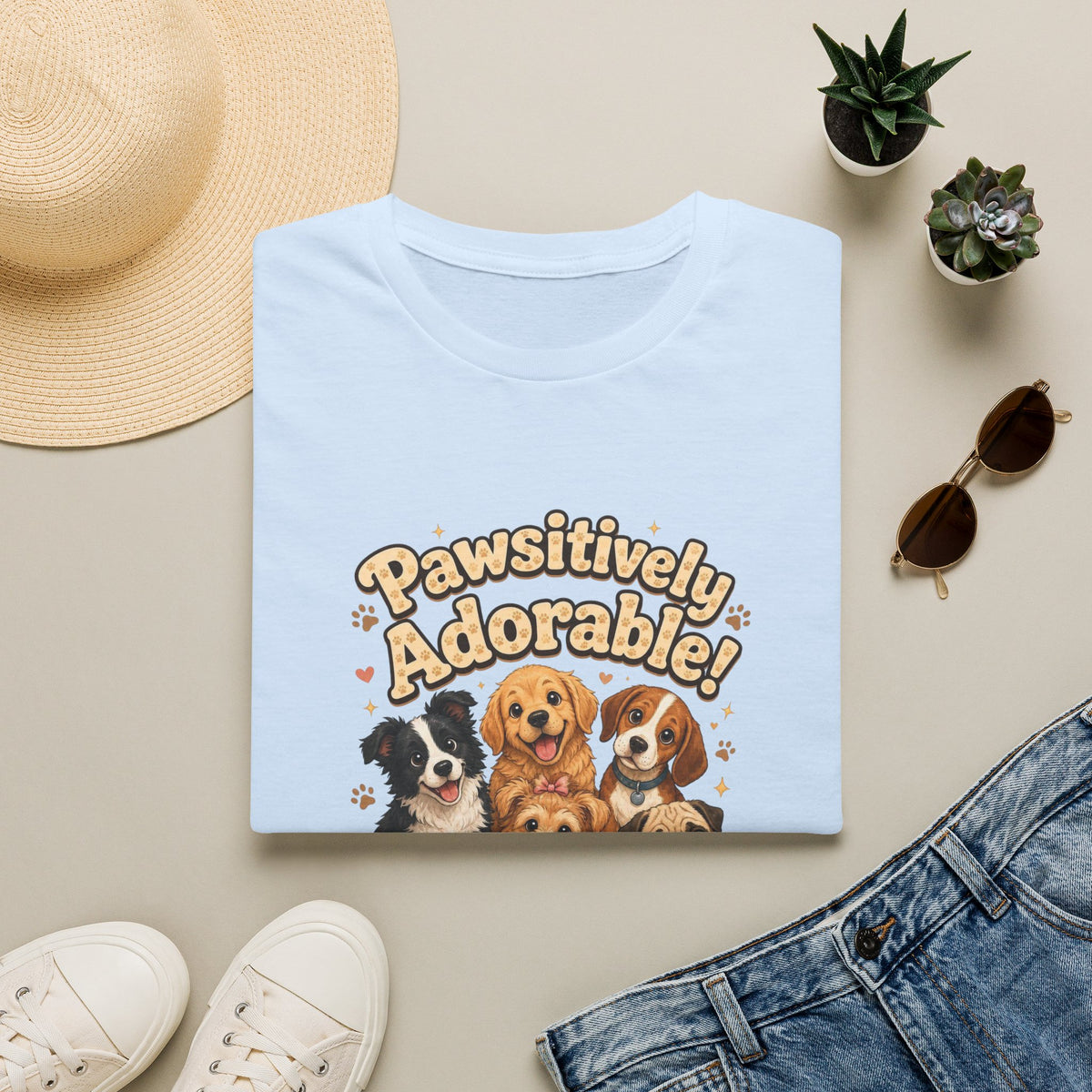 Pawsitively Adorable! Dog Lover T-Shirt — Cute Puppies Graphic Tee