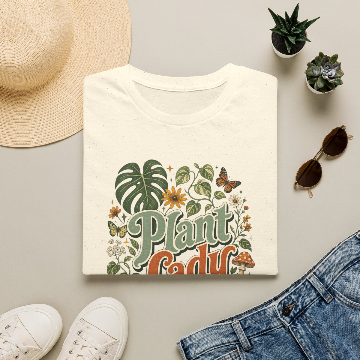 Plant Lady T-Shirt — Vintage Botanical Graphic Tee for Plant Lovers