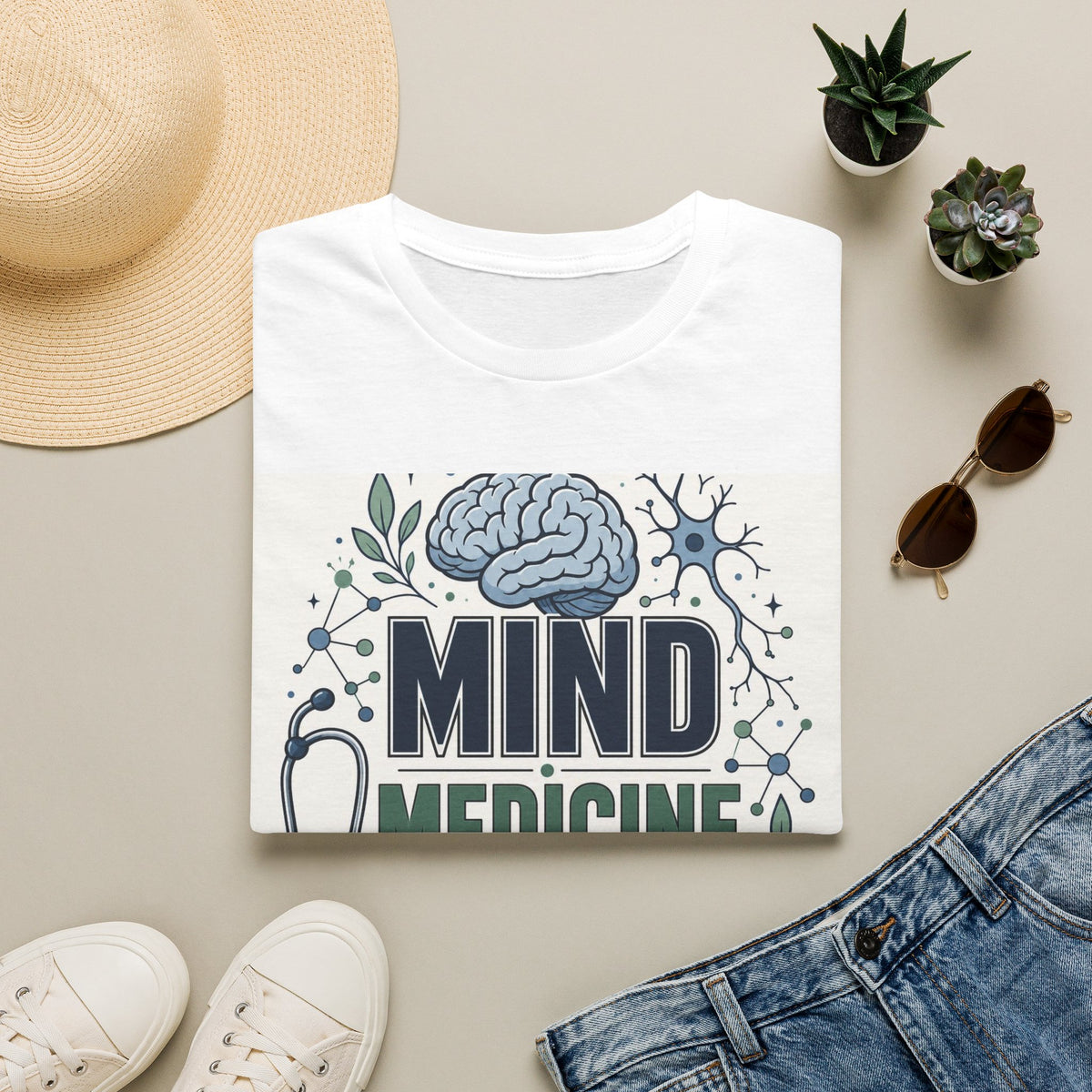 Illustration Of Stacked Words Mind Medicine Healing With Medical Icons