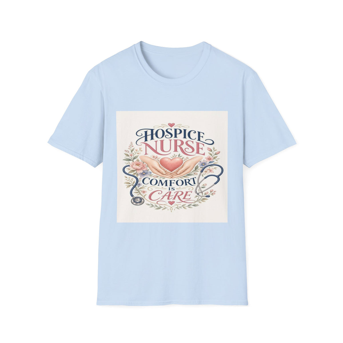 Elegant T-Shirt Design Celebrating Hospice Nurses With Compassionate Imagery- Graphic Tees