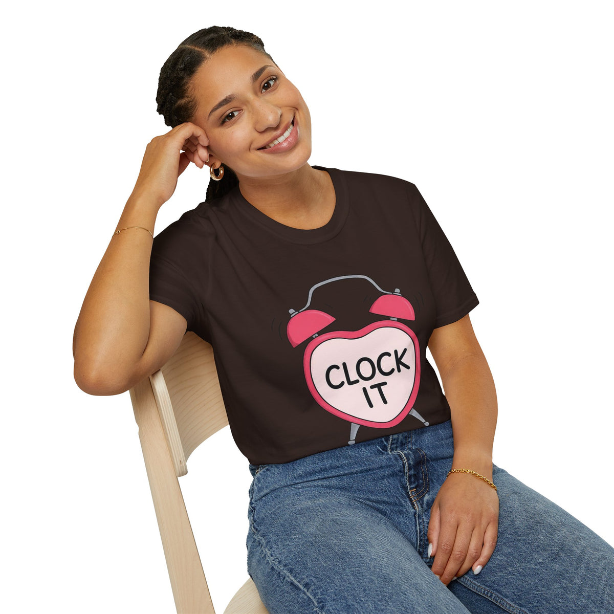 Clock It Alarm-Heart Graphic T-Shirt