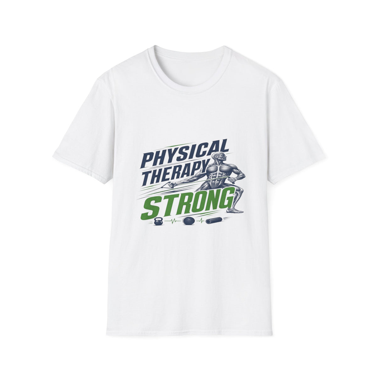 Bold Typography Design With Muscular Figure and Dynamic Lines- Graphic Tees