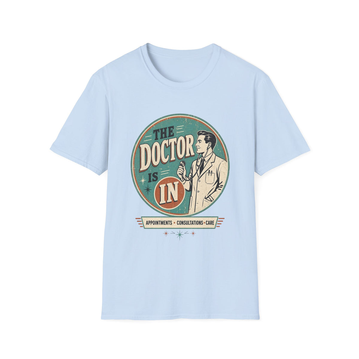 The Doctor Is In Retro Graphic T-Shirt — Vintage Medical Humor Tee