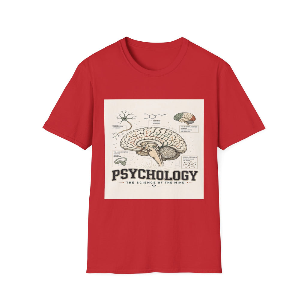 Human Brain Illustration Featuring Neural Pathways And Typography- Graphic Tees