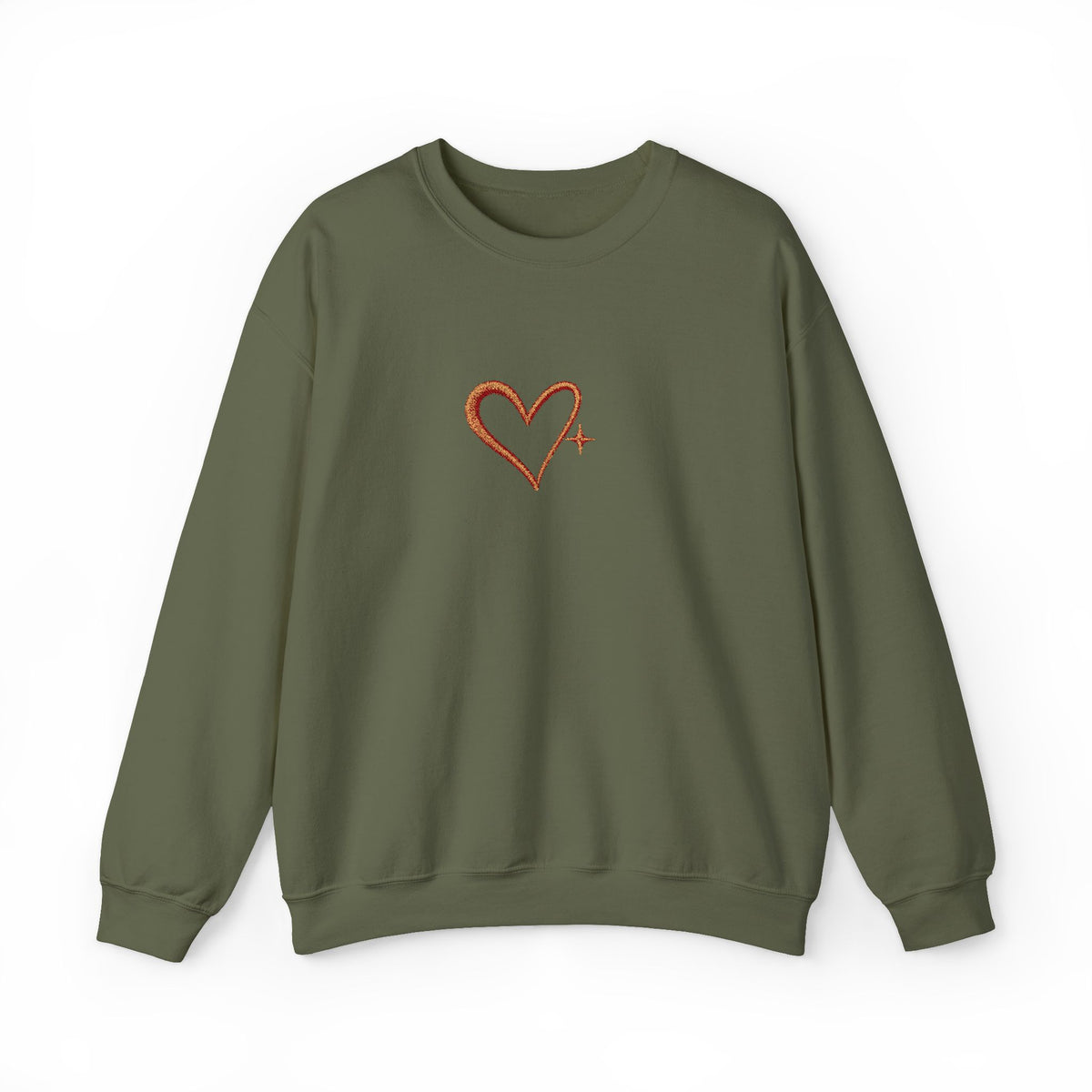 Embroidered Gold Heart Crewneck Sweatshirt