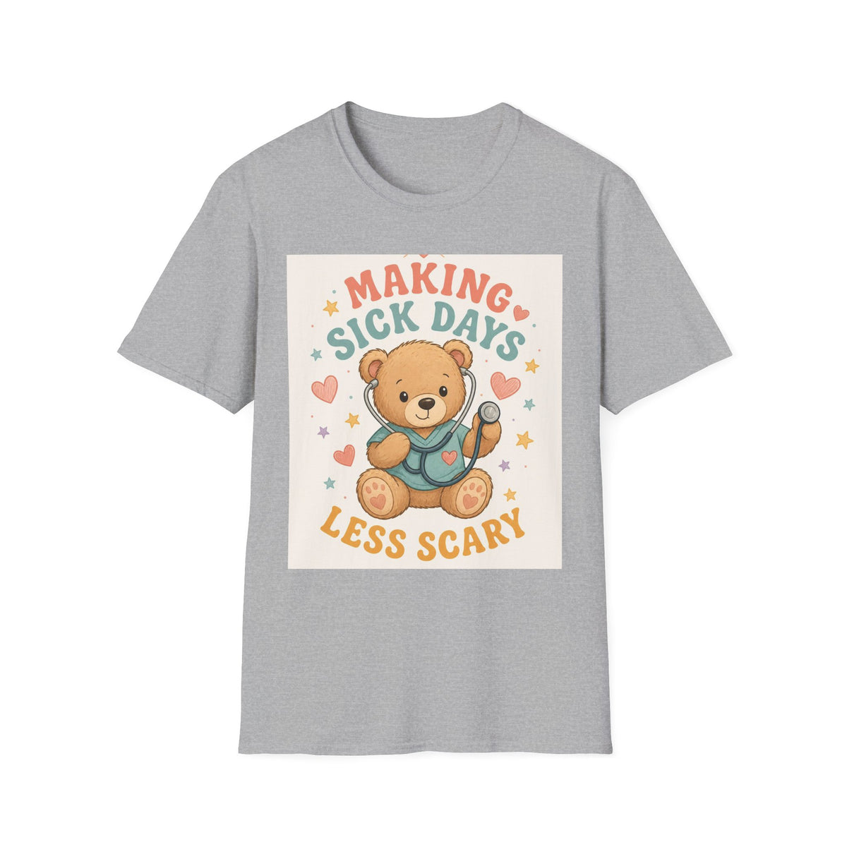 T Shirt Design Featuring Teddy Bear With Stethoscope And Stars
