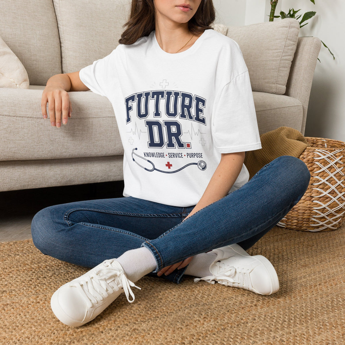 Collegiate T Shirt Design With Future Dr Text And Medical Accents