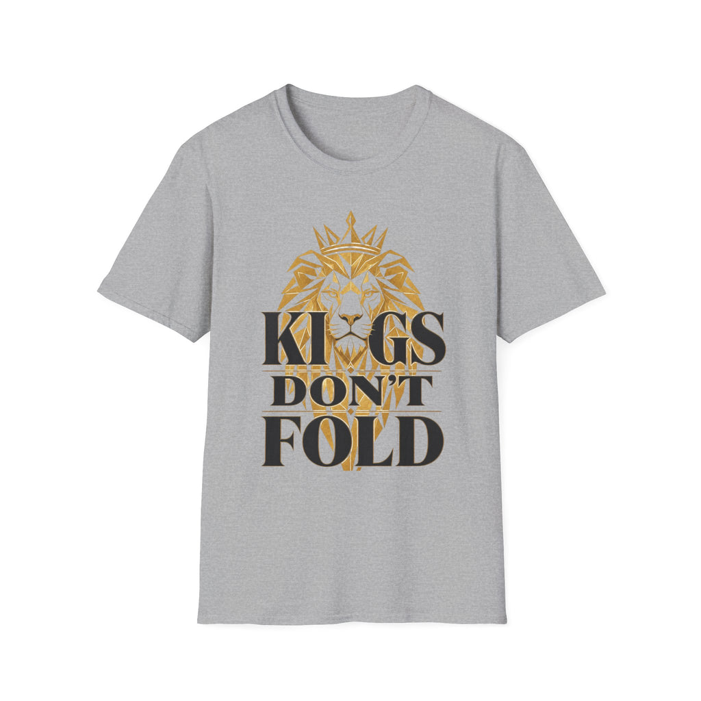 Kings Don't Fold T‑Shirt — Gold Lion Crown Graphic Tee