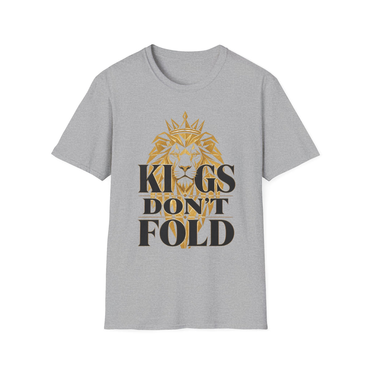 Kings Don't Fold T‑Shirt — Gold Lion Crown Graphic Tee