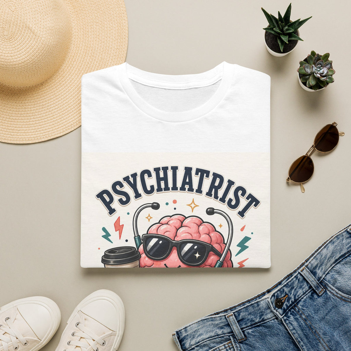 Trendy Healthcare T Shirt Design Featuring Psychiatrist Energy Phrase