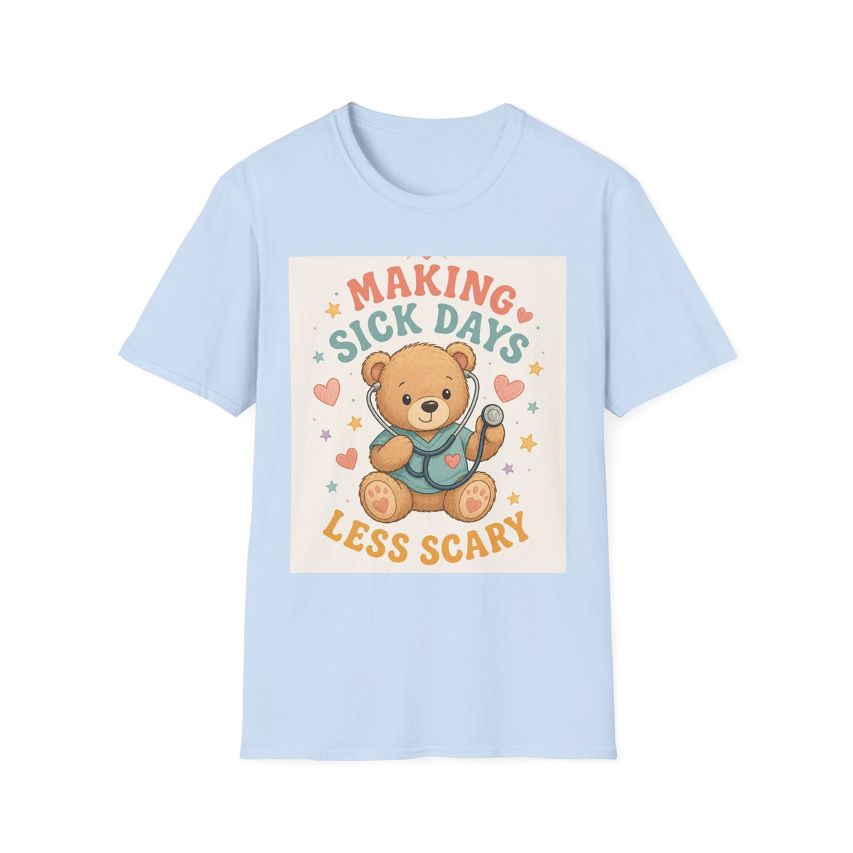 T Shirt Design Featuring Teddy Bear With Stethoscope And Stars