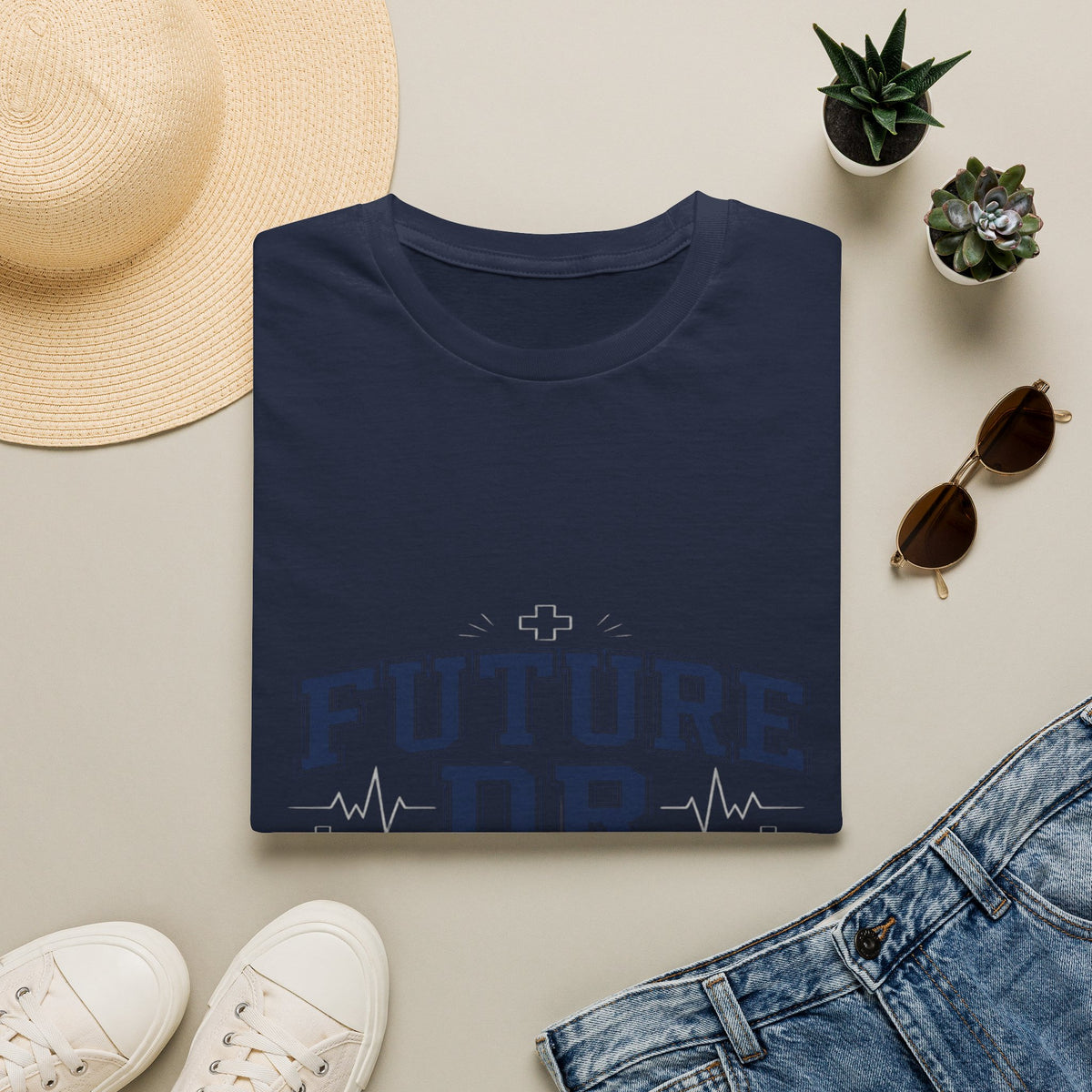 Collegiate T-shirt Design With Future Dr Text And Medical Accents- Graphic Tees
