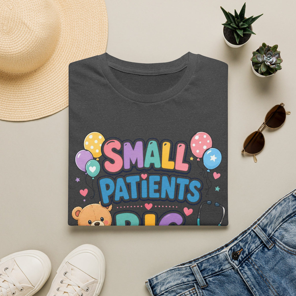 Vibrant T Shirt Design Celebrating Pediatric Care With Balloons