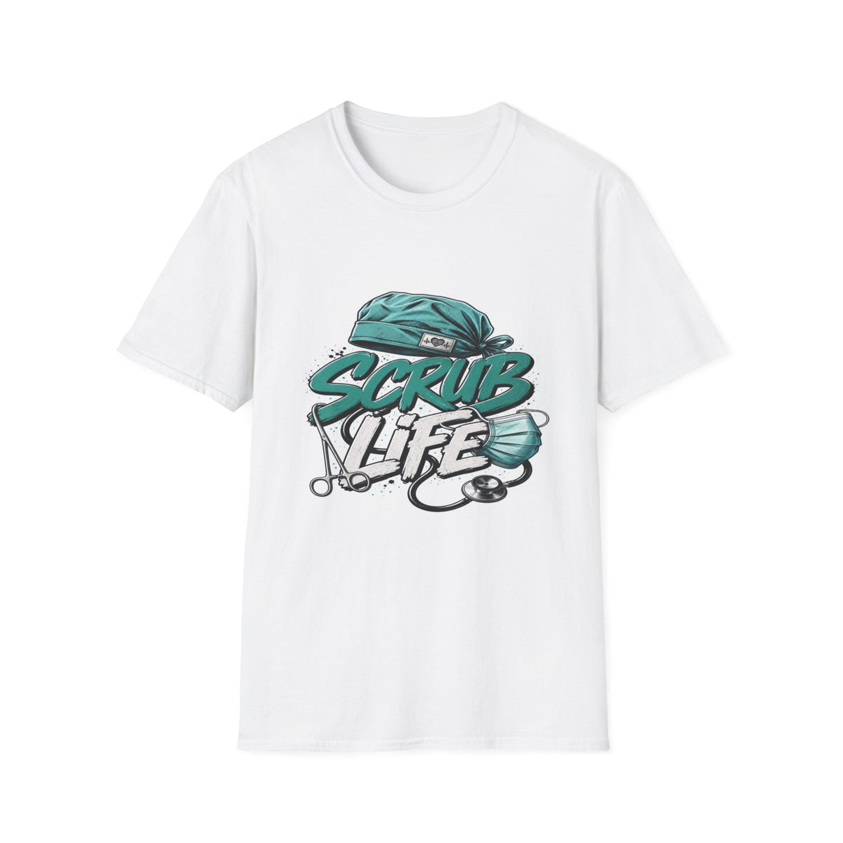 Modern Scrub Life T-Shirt Design With Playful Typography- Graphic Tees