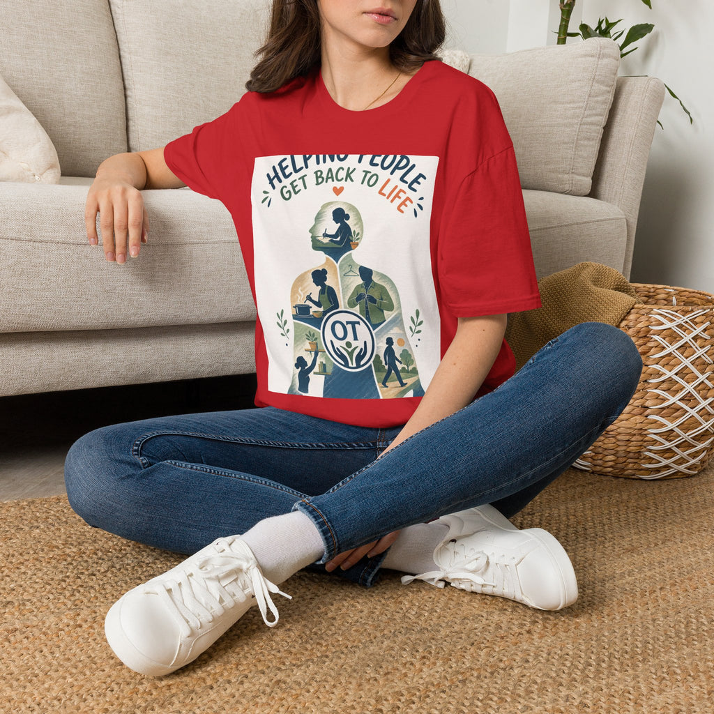 T Shirt Design Featuring Daily Activities Silhouette With OT Symbol
