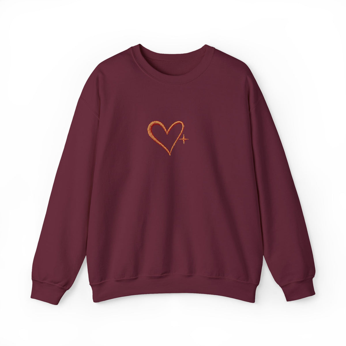 Embroidered Gold Heart Crewneck Sweatshirt