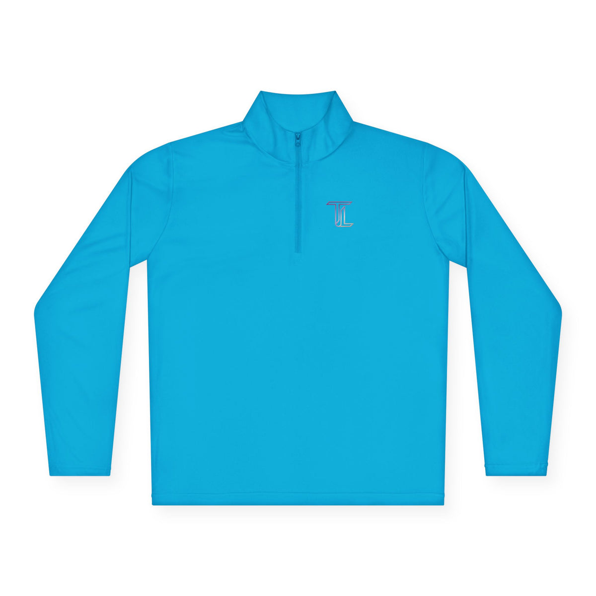 Quarter-Zip Pullover — Minimal Monogram 'T' Embroidered Pullover
