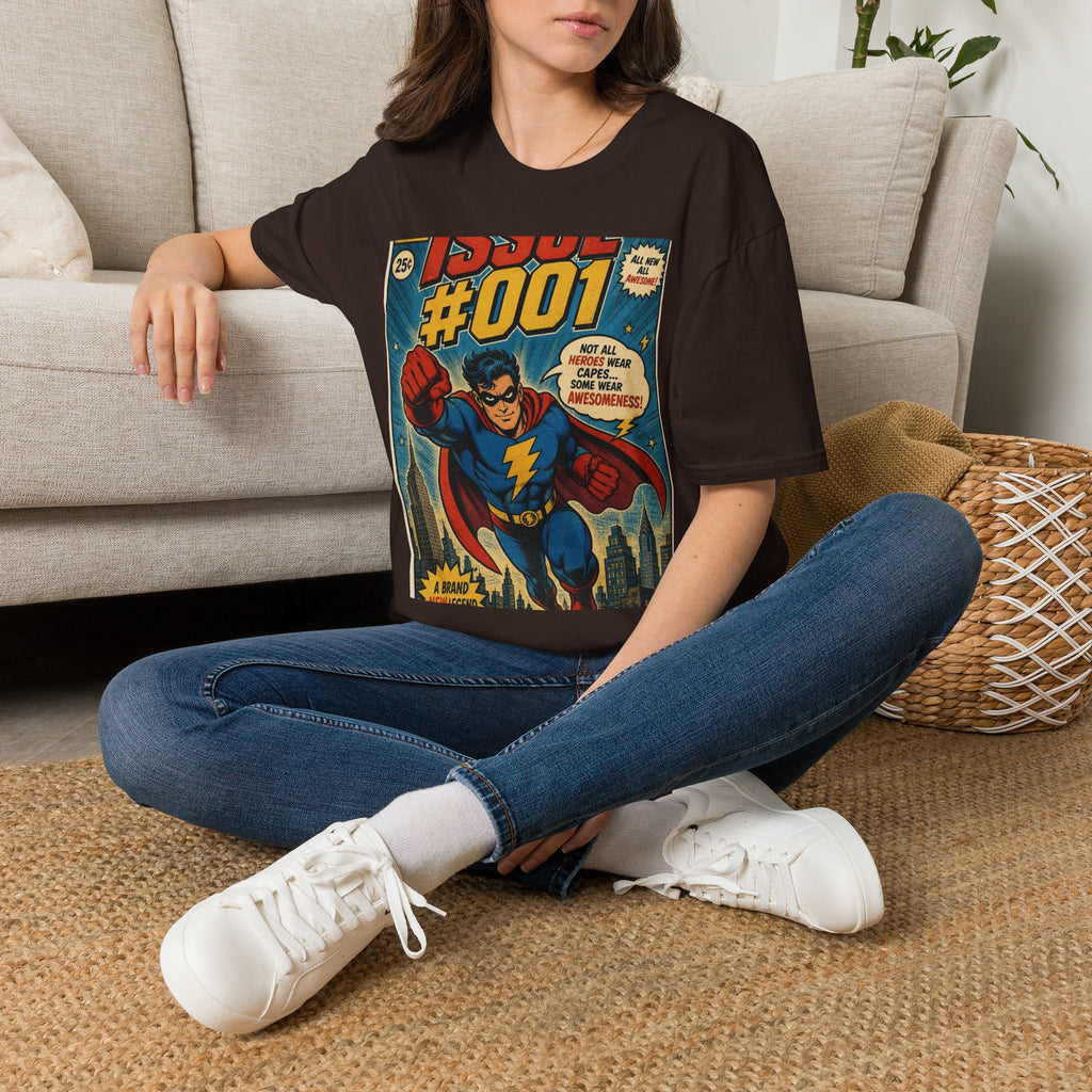 Vintage Comic Book T Shirt Design Featuring Original Superhero