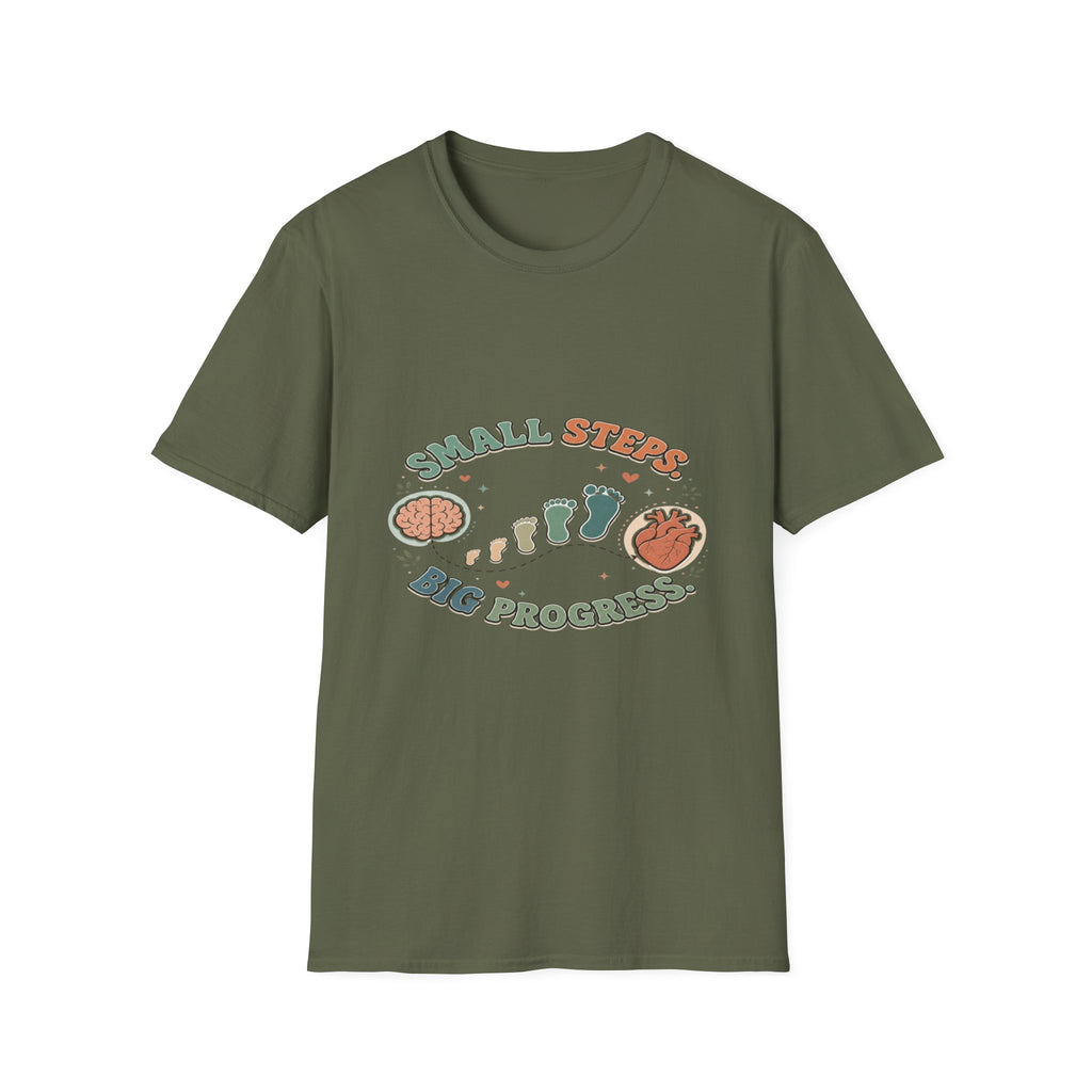 Typography Design Showcasing Small Steps Leading To Growth- Graphic Tees
