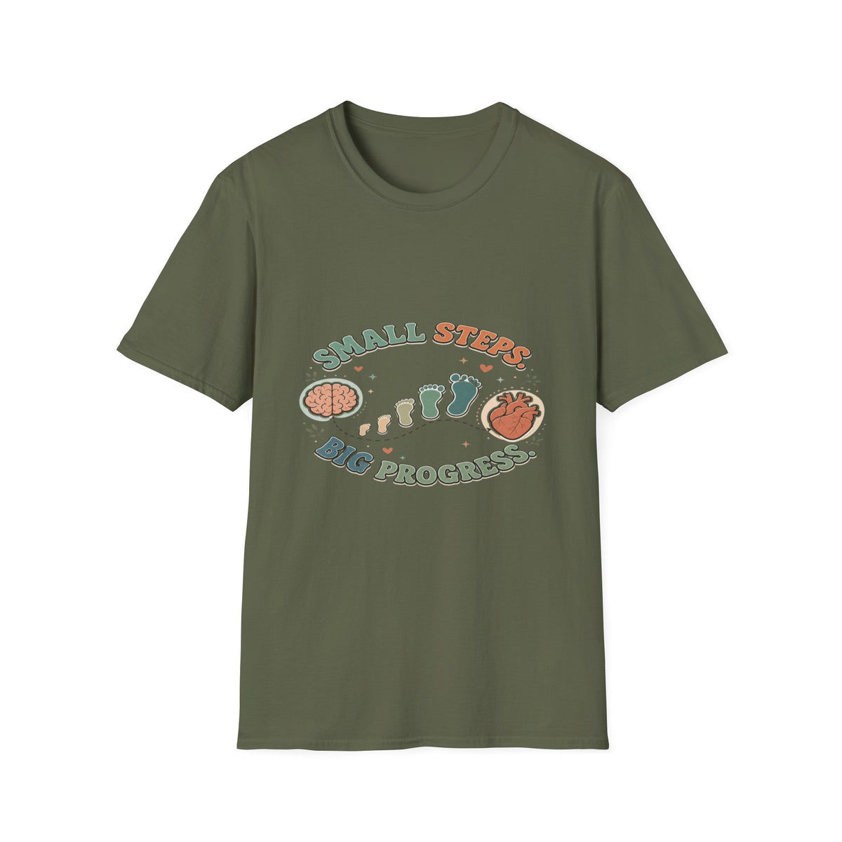 Typography Design Showcasing Small Steps Leading To Growth- Graphic Tees