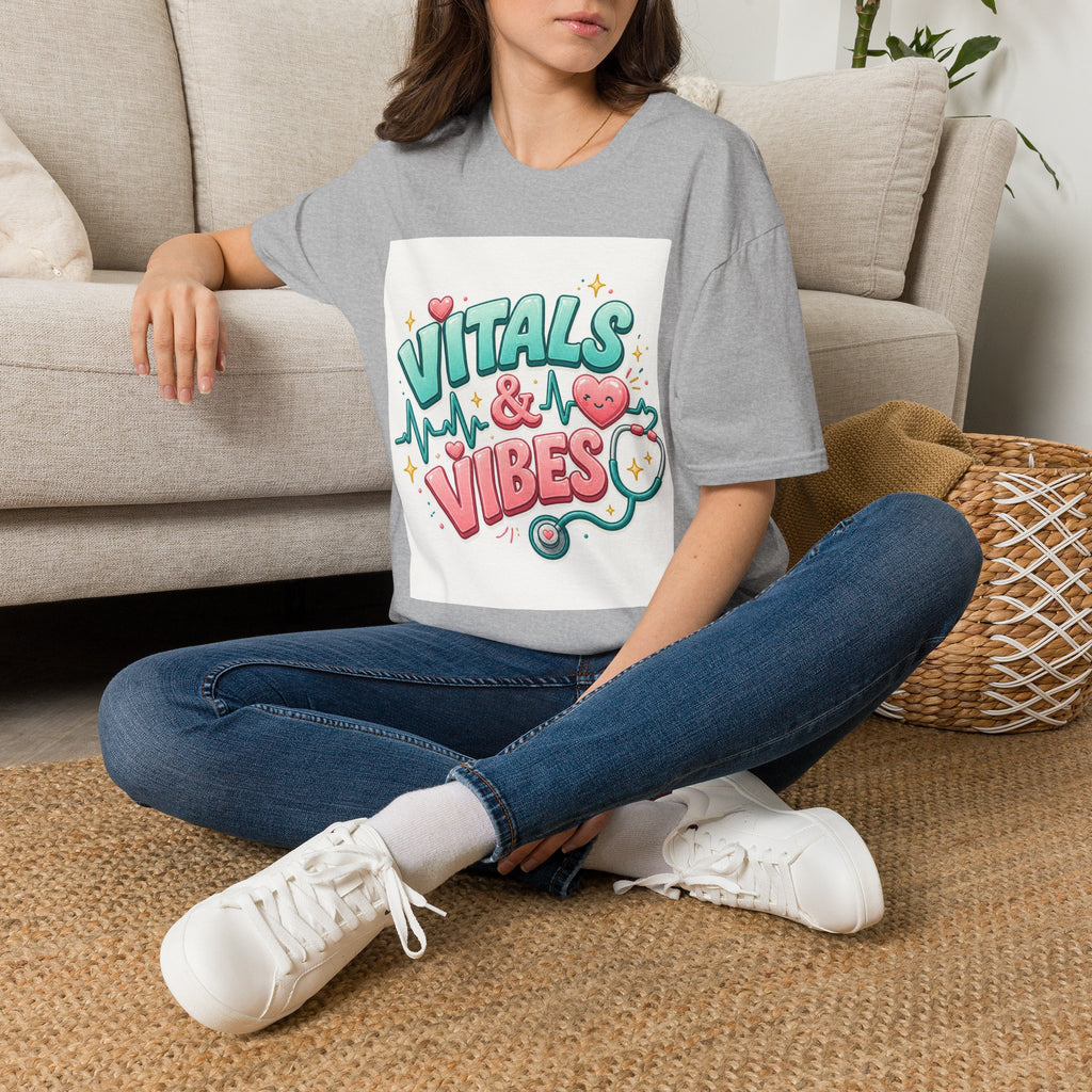 Trendy Healthcare T Shirt Design Featuring Vitals And Vibes (1)