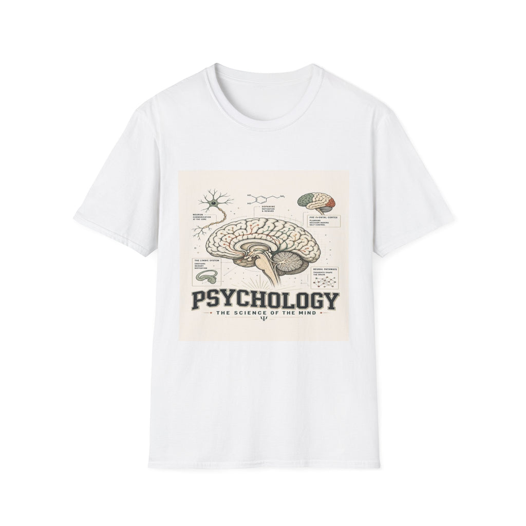 Human Brain Illustration Featuring Neural Pathways And Typography- Graphic Tees