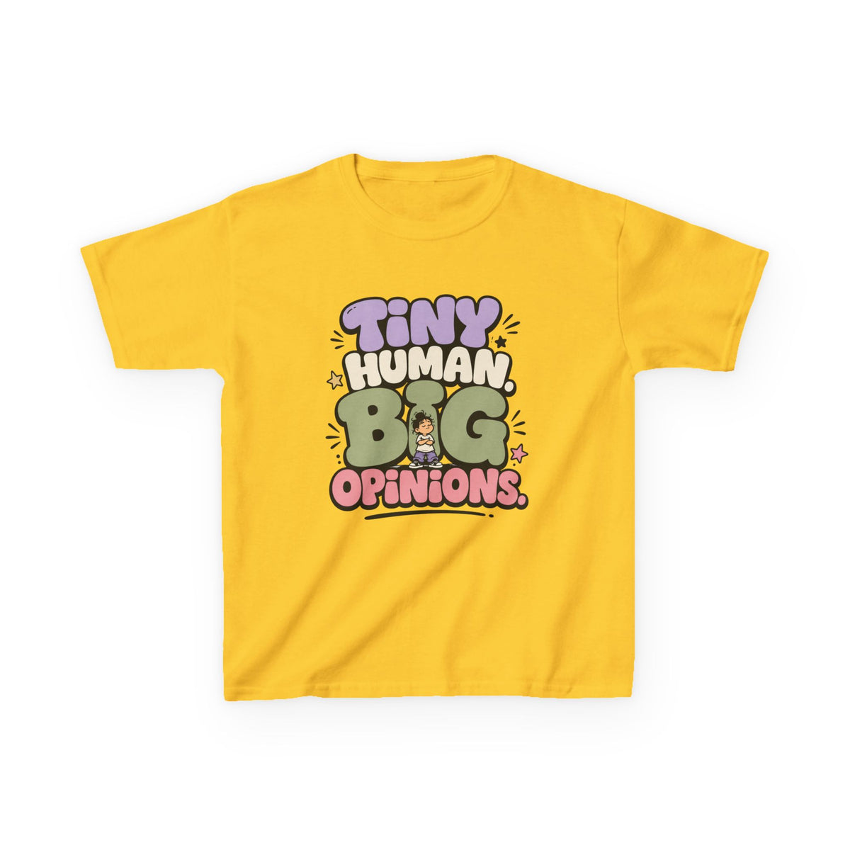 Kids T-Shirt — “Tiny Human, Big Opinions” Cute Toddler Graphic Tee