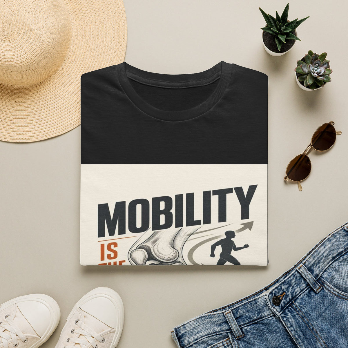 Bold Typography And Anatomical Illustration Representing Mobility Mission- Graphic Tees