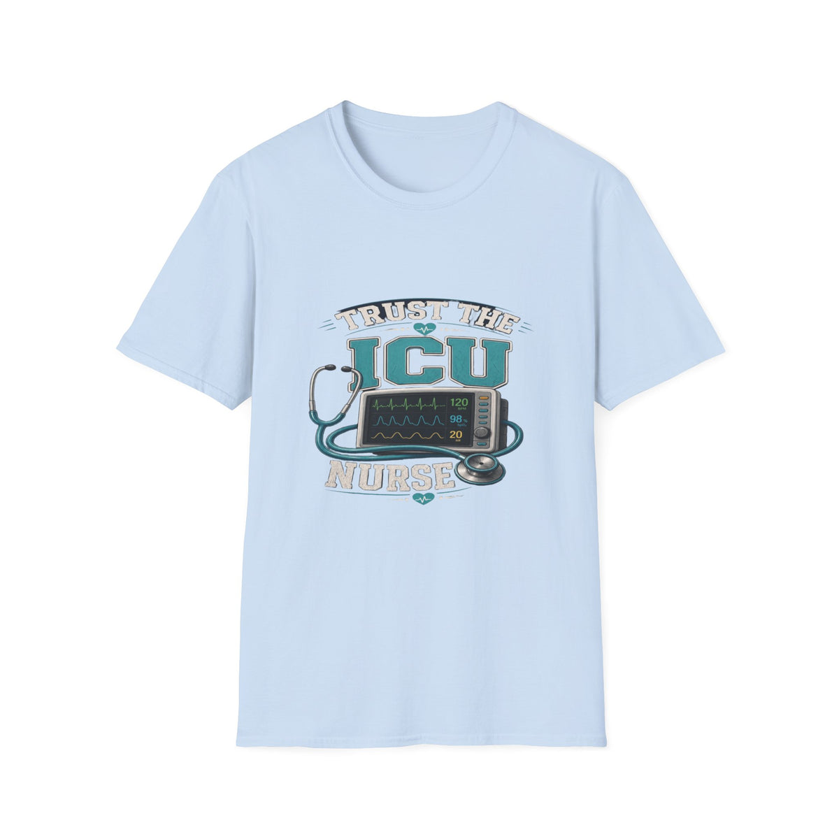 Bold T-Shirt Design Featuring Trust The ICU Nurse Phrase- Graphic Tees