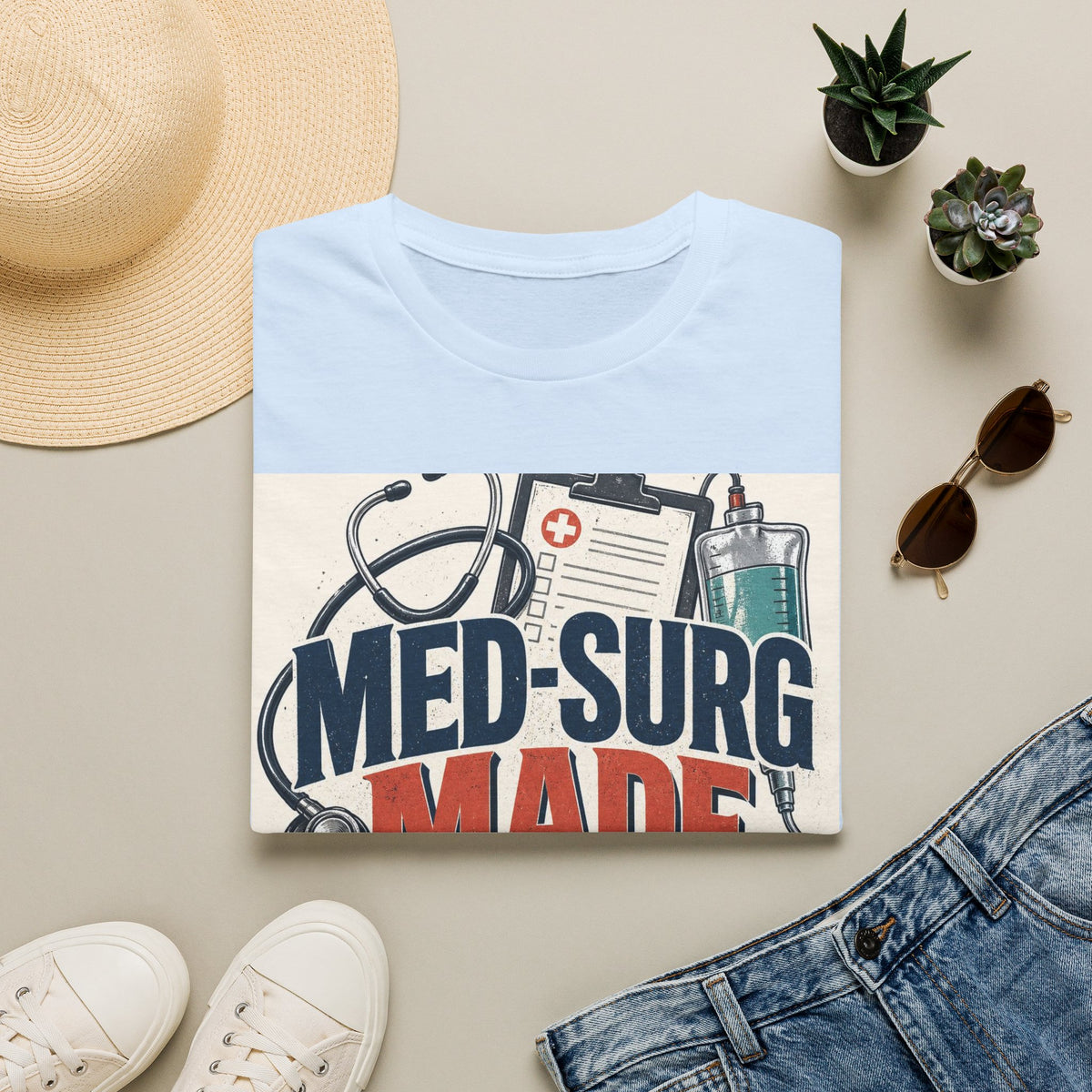 Bold Typography Design Celebrating Med Surg Strength With Healthcare Icons