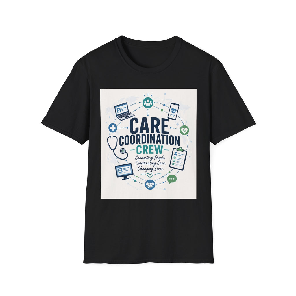 T Shirt Graphic Featuring Modern Aesthetic Care Coordination Crew