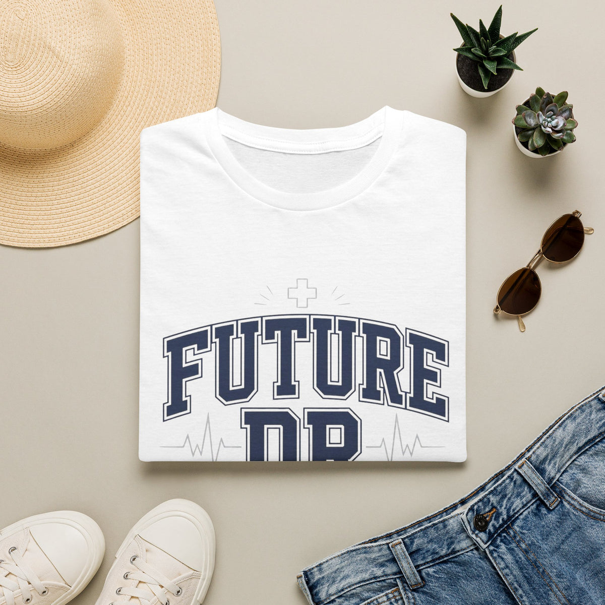 Collegiate T Shirt Design With Future Dr Text And Medical Accents