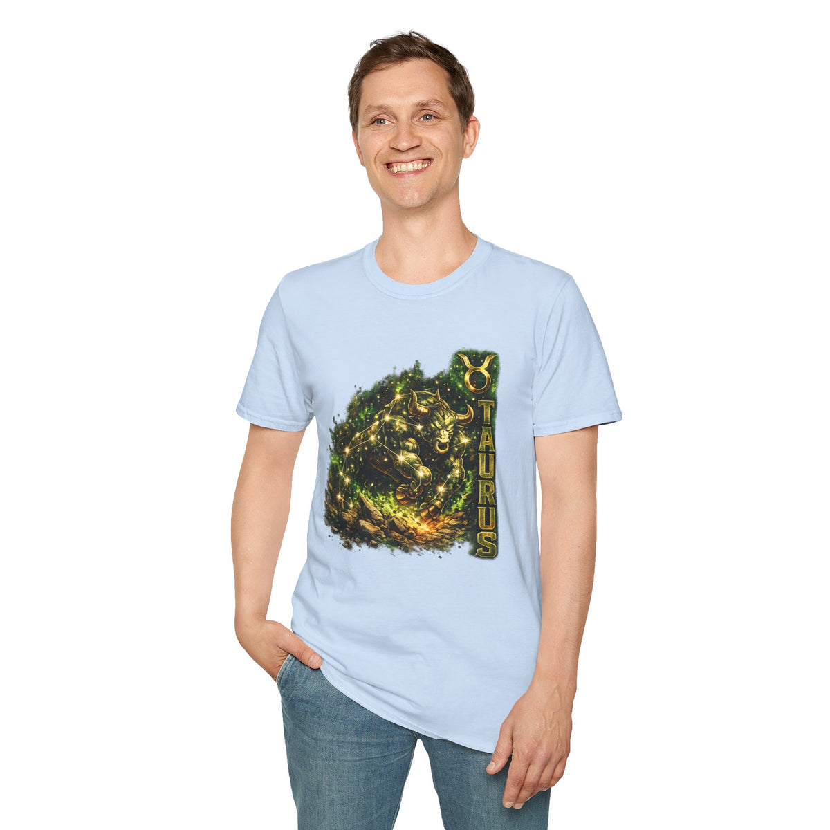 Taurus Zodiac T‑Shirt – Golden Bull Constellation Design