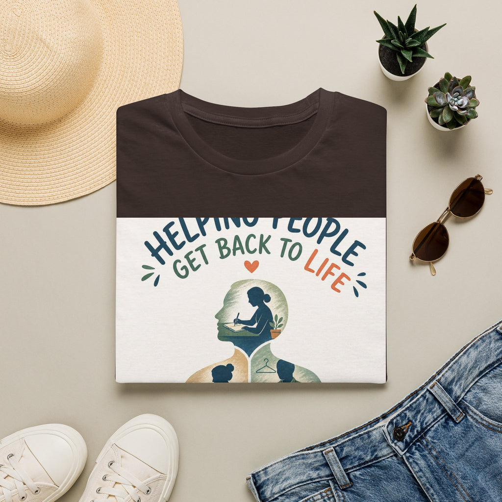 T Shirt Design Featuring Daily Activities Silhouette With OT Symbol