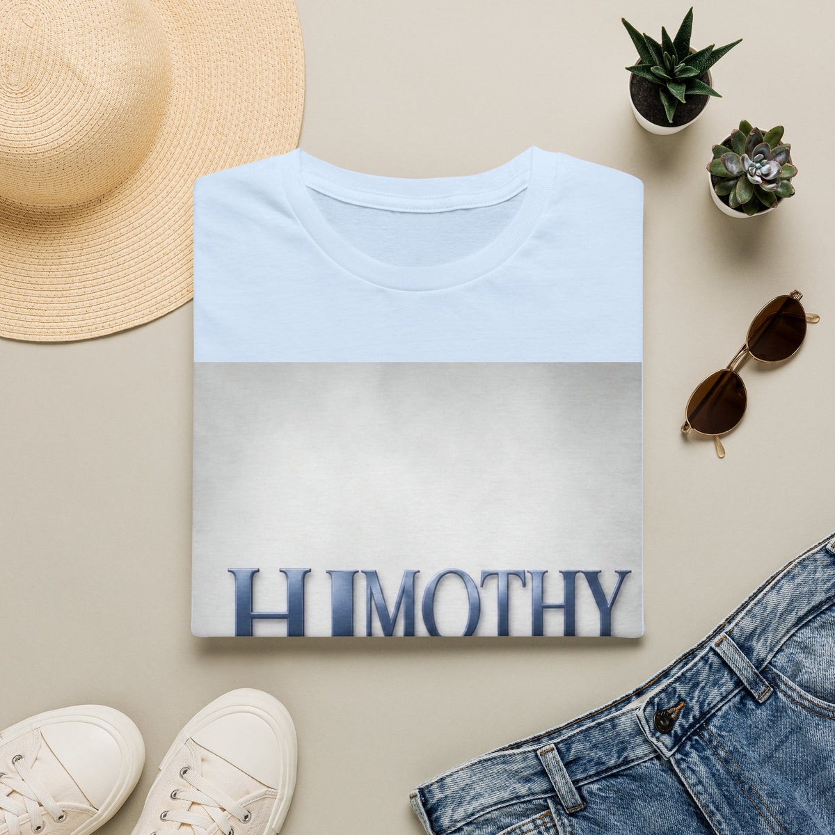 Timothy Name Graphic T-Shirt — 'HIMOTHY' Vintage Lettering Tee