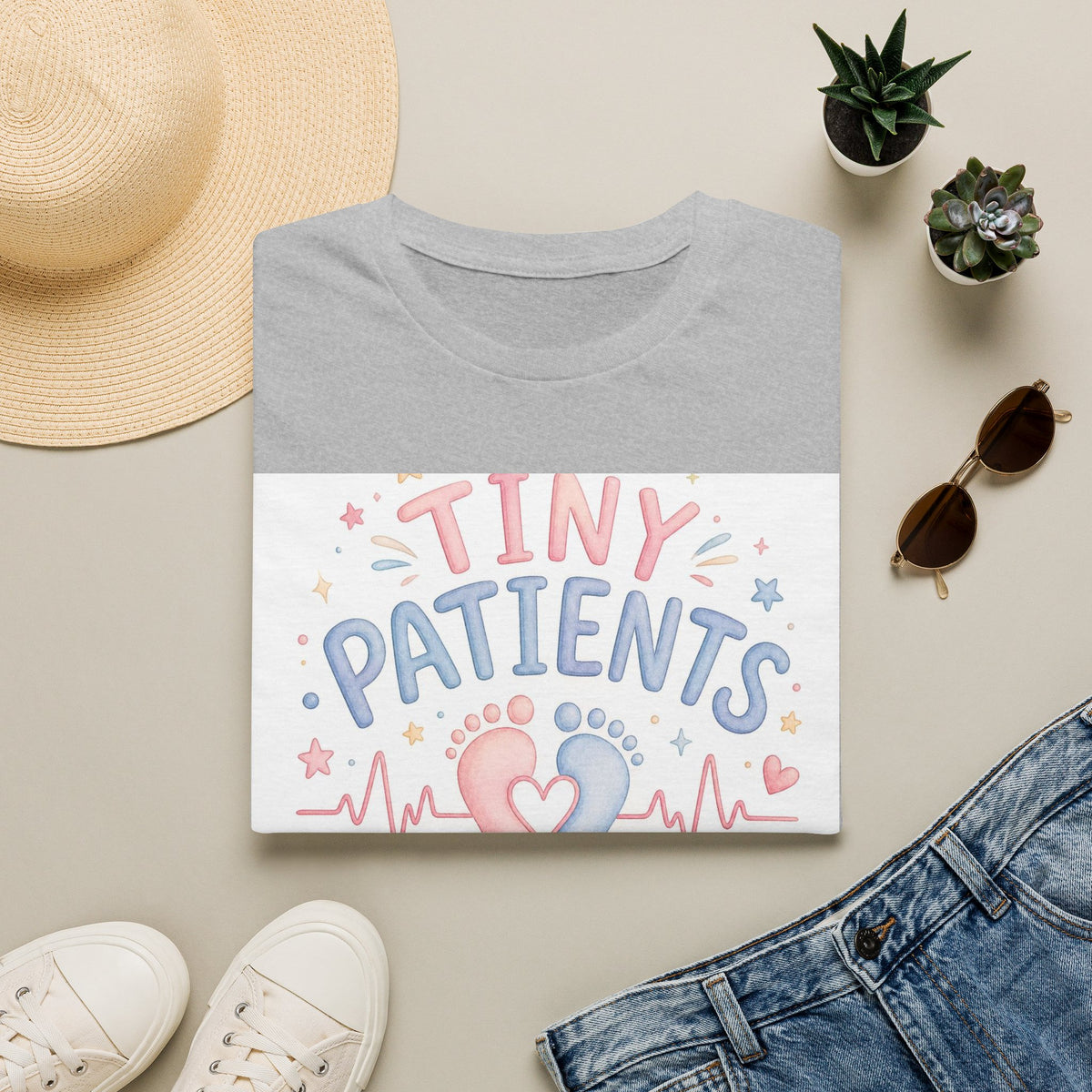 Whimsical T Shirt Design Featuring Tiny Patients Huge Hearts