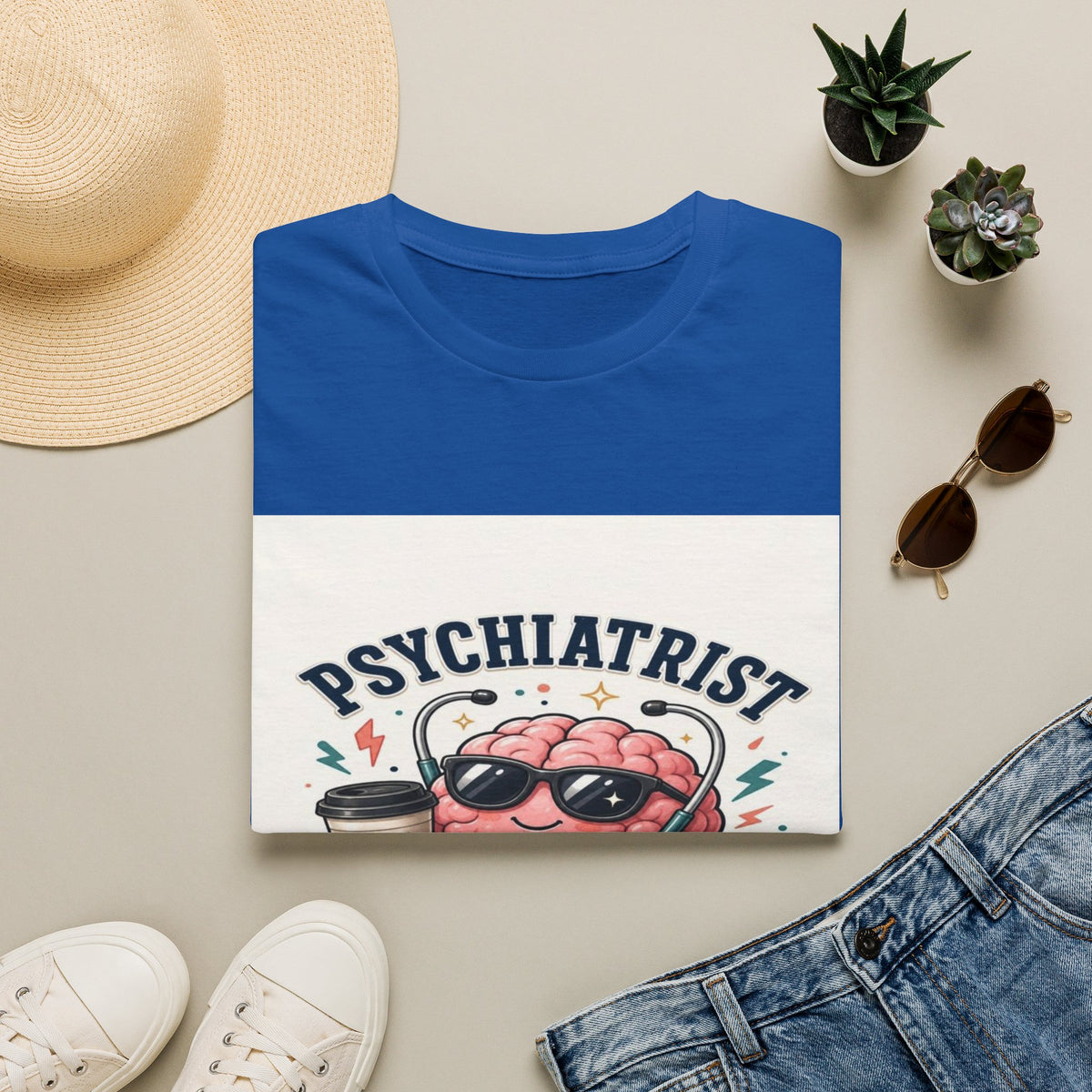 Trendy Healthcare T-Shirt Design Featuring Psychiatrist Energy Phrase- Graphic Tees
