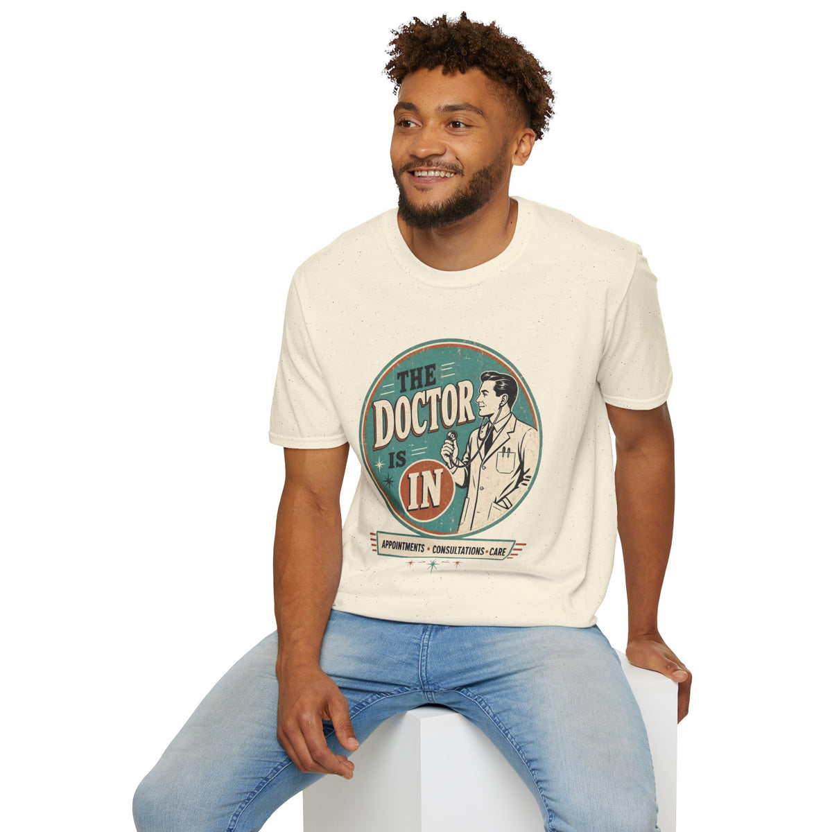 The Doctor Is In Retro Graphic T-Shirt — Vintage Medical Humor Tee