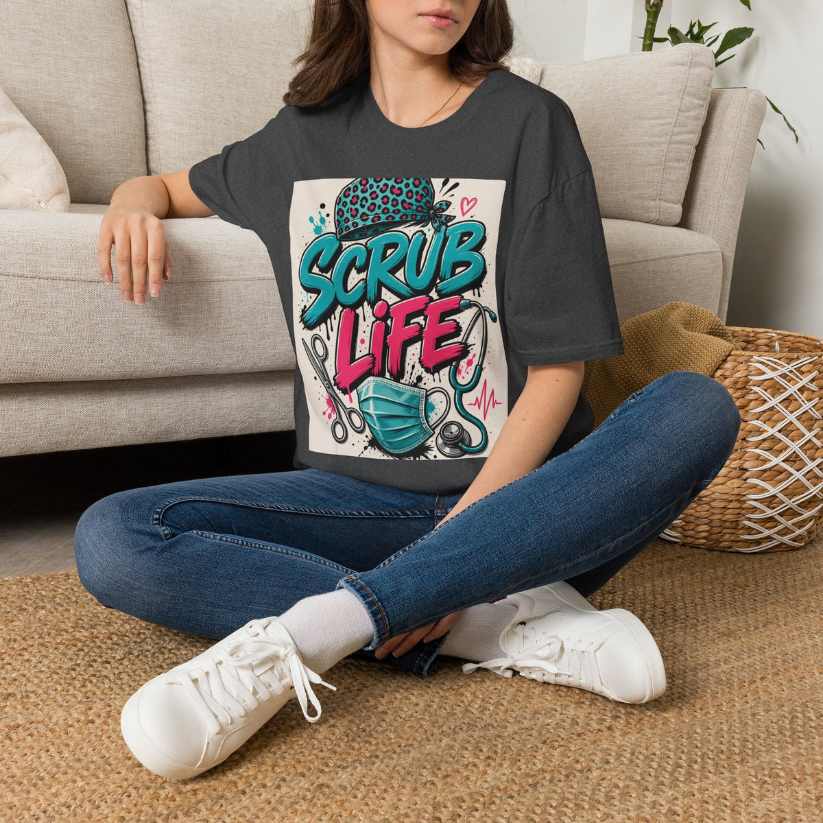 Scrub Life T Shirt Design Featuring Bold Streetwear Typography