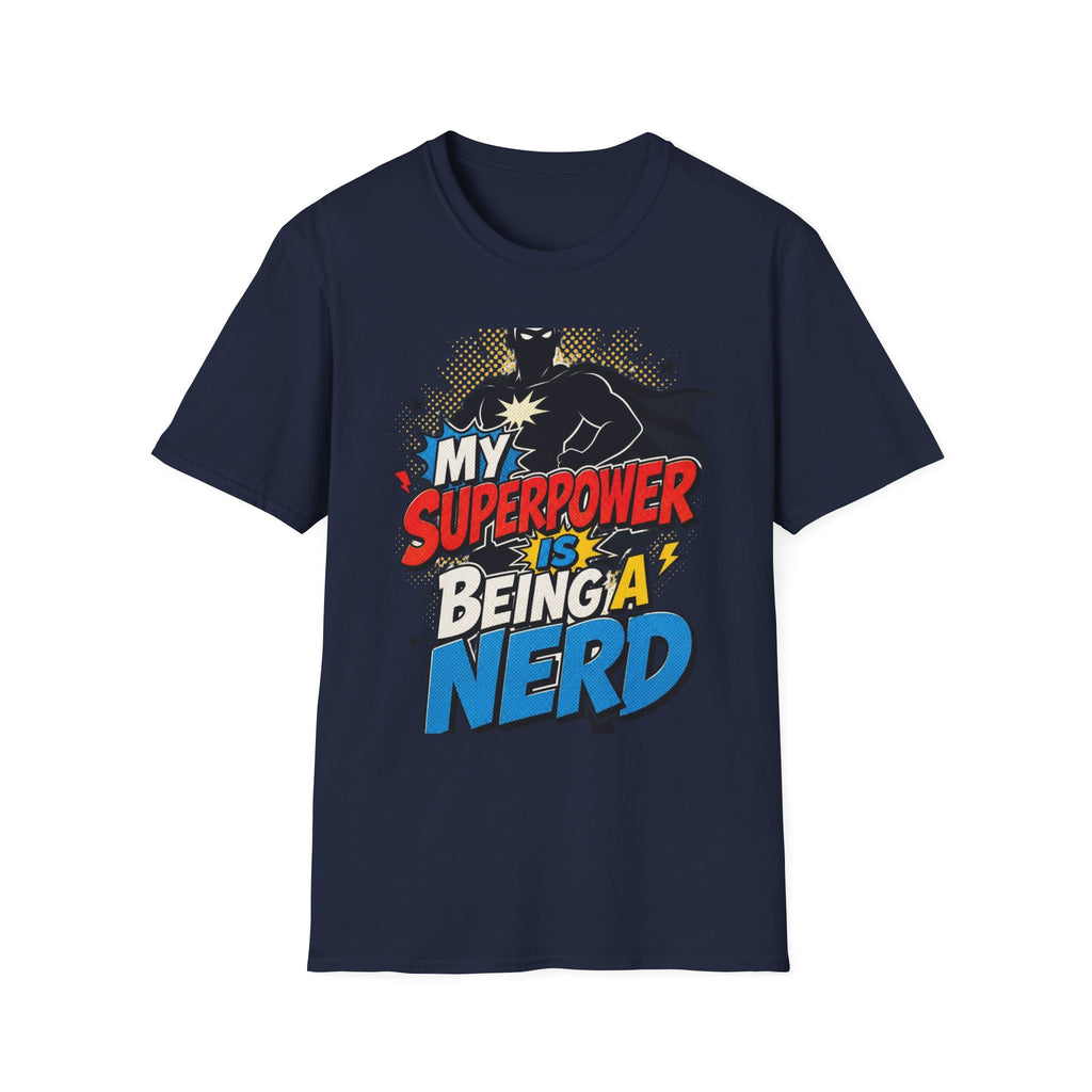 Comic Book Typography Celebrating Nerd Culture With Superhero Silhouette