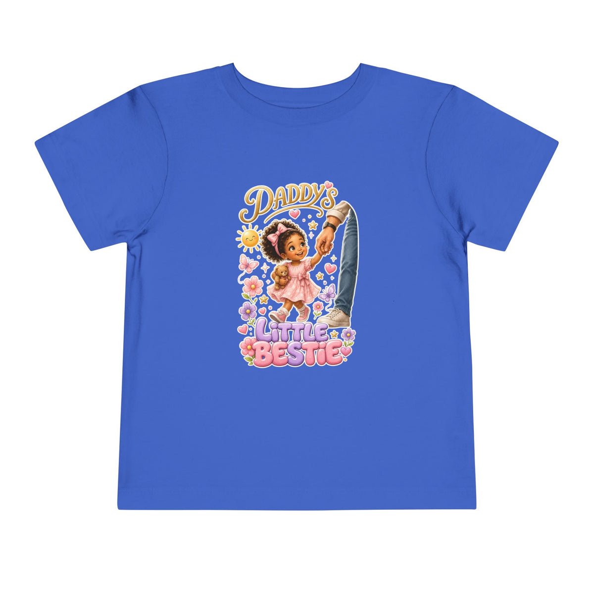 Toddler Tee — "Daddy's Little Bestie" Floral Cute Girl Graphic