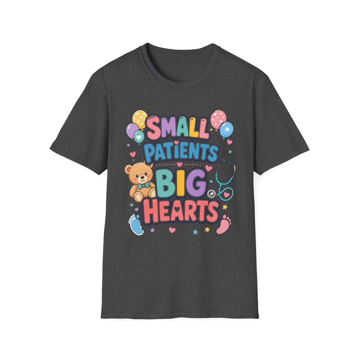 Vibrant T Shirt Design Celebrating Pediatric Care With Balloons