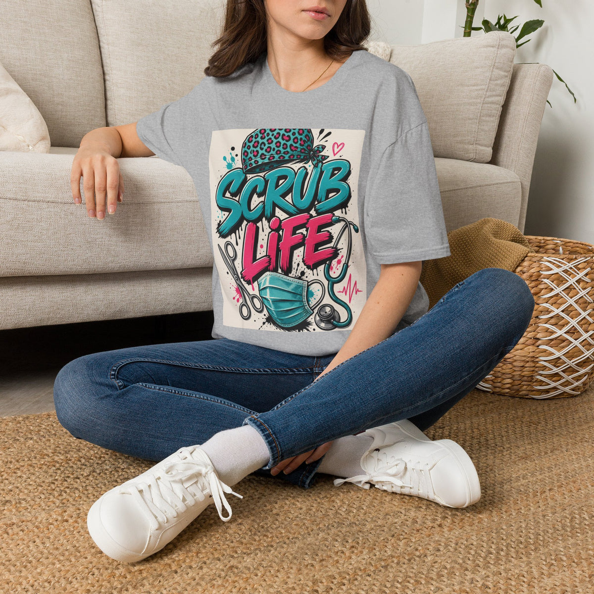 Scrub Life T Shirt Design Featuring Bold Streetwear Typography